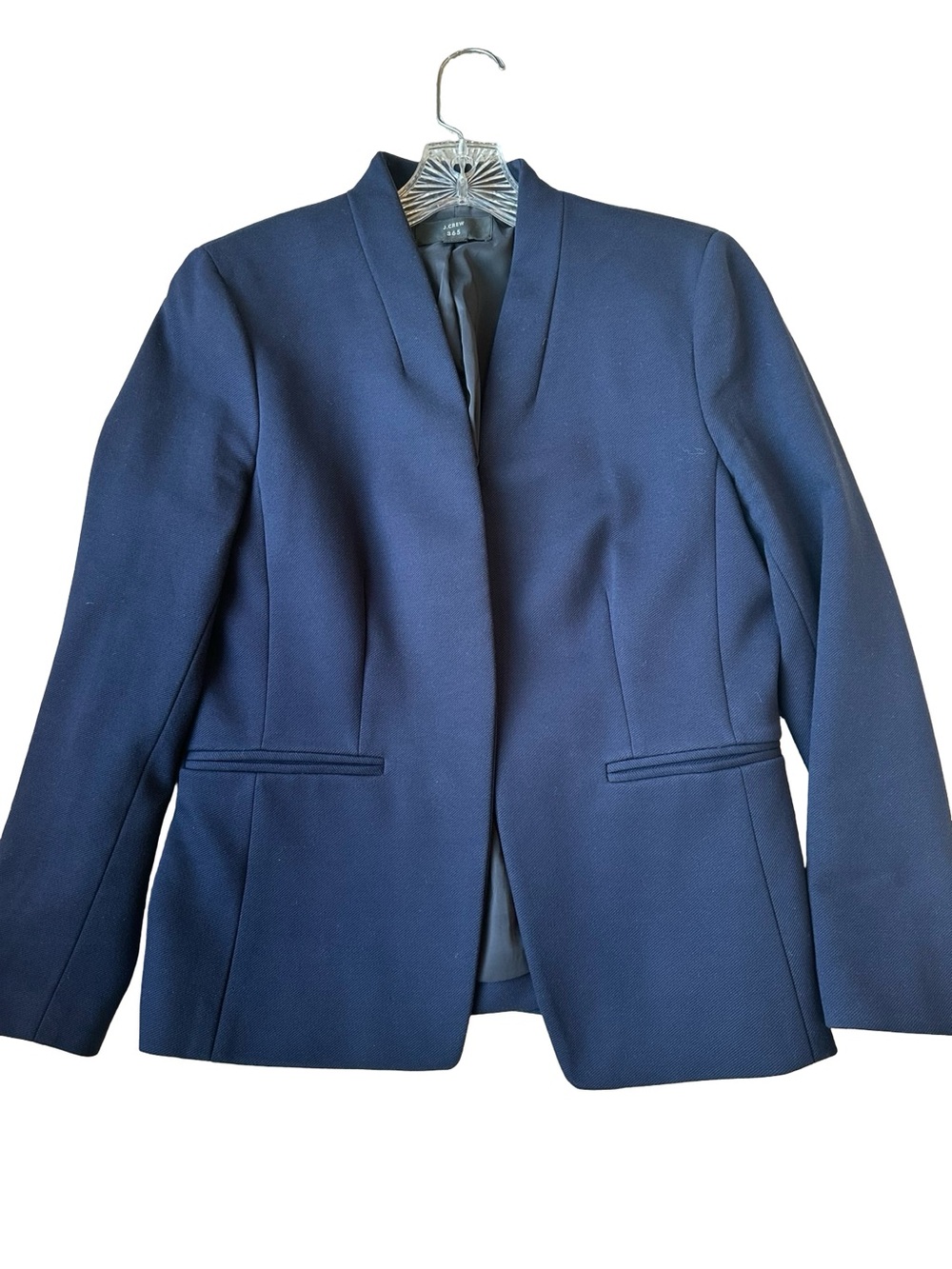 J. Crew Navy Collarless Going Out Blazer Preppy Office Size 8